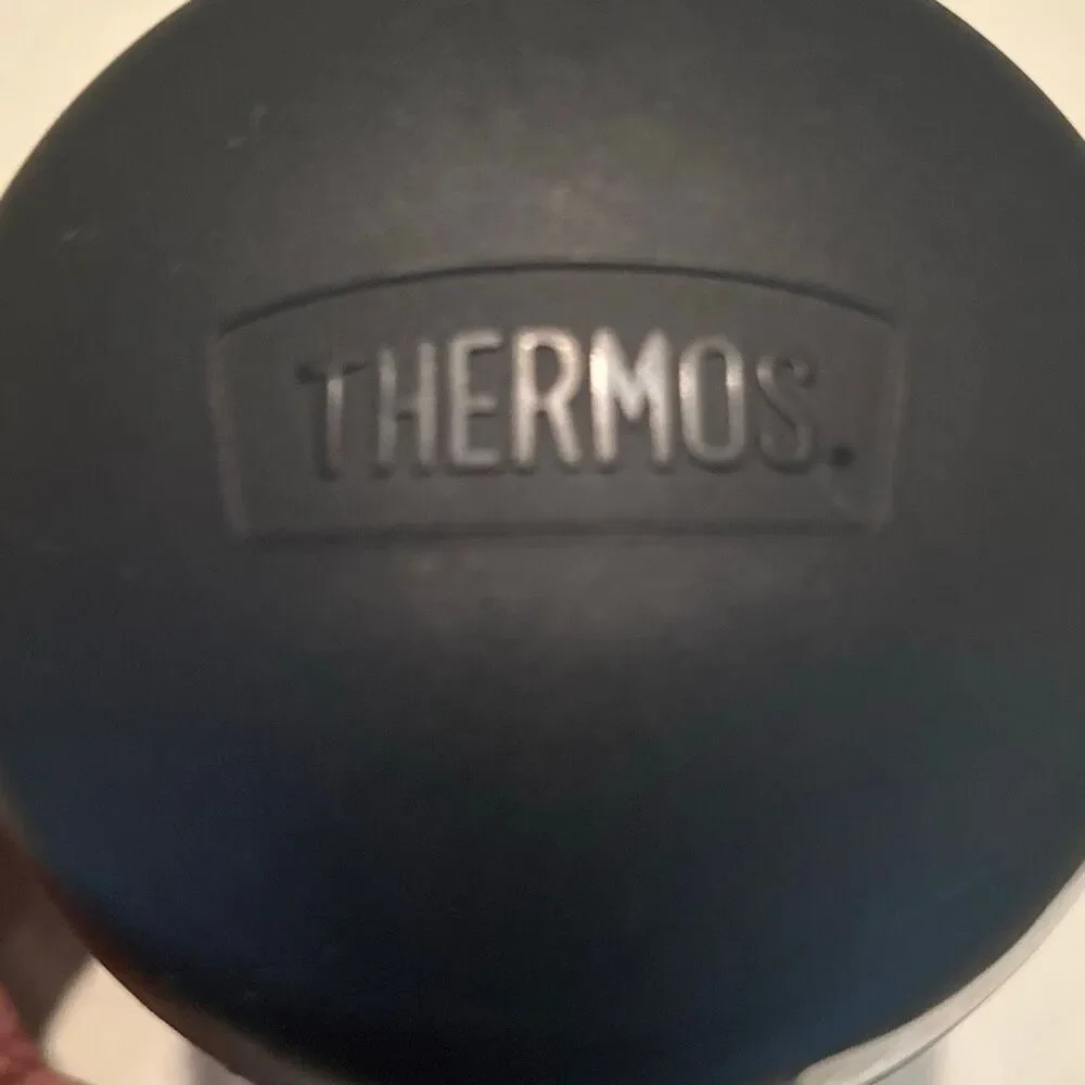 Thermos Kids 10oz Food Jar With Spoon Black 5 Hour School Work Travel NWT